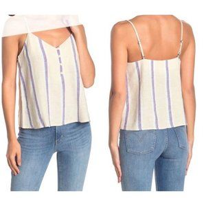 Abound Linen Blend Button Front Camisole Cream XS